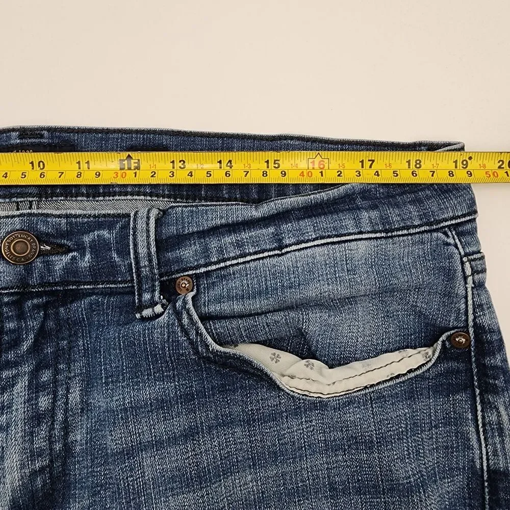 Lucky Brand 121 Slim Jeans Men's Size 38x34 Straight Leg Medium‎ Wash Blue Denim